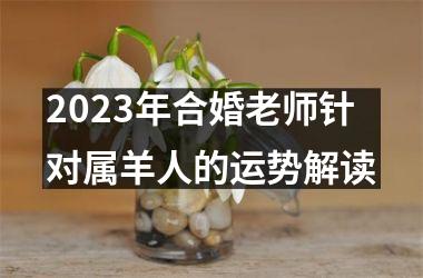<h3>2025年合婚老师针对属羊人的运势解读