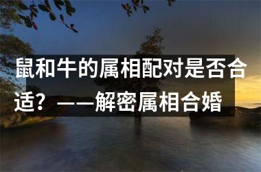 鼠和牛的属相配对是否合适？——解密属相合婚