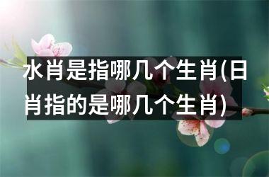 <h3>水肖是指哪几个生肖(日肖指的是哪几个生肖)