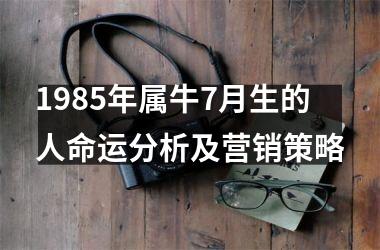 1985年属牛7月生的人命运分析及营销策略