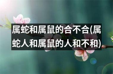 属蛇和属鼠的合不合(属蛇人和属鼠的人和不和)