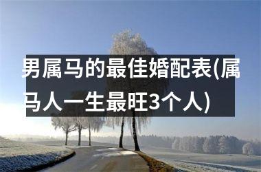 男属马的最佳婚配表(属马人一生最旺3个人)