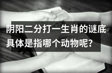 阴阳二分打一生肖的谜底具体是指哪个动物呢?