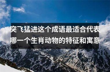 突飞猛进这个成语最适合代表哪一个生肖动物的特征和寓意