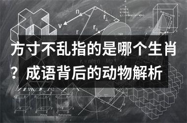 <h3>方寸不乱指的是哪个生肖？成语背后的动物解析