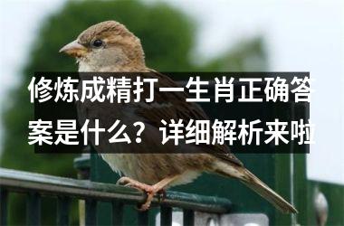 <h3>修炼成精打一生肖正确答案是什么？详细解析来啦