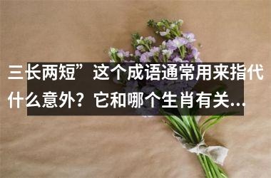 <h3>三长两短”这个成语通常用来指代什么意外？它和哪个生肖有关系呢？
