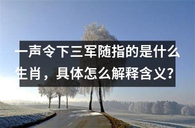 <h3>一声令下三军随指的是什么生肖，具体怎么解释含义？