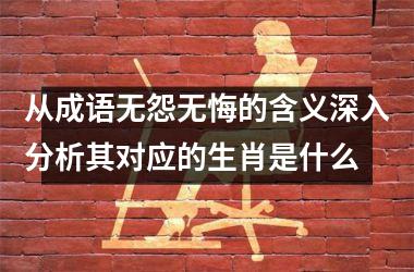 <h3>从成语无怨无悔的含义深入分析其对应的生肖是什么