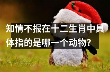 知情不报在十二生肖中具体指的是哪一个动物？