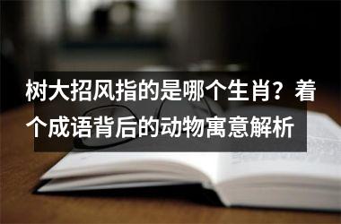 树大招风指的是哪个生肖？着个成语背后的动物寓意解析