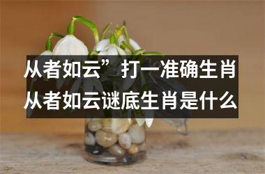 <h3>从者如云”打一准确生肖 从者如云谜底生肖是什么