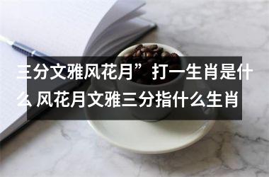 <h3>三分文雅风花月”打一生肖是什么 风花月文雅三分指什么生肖