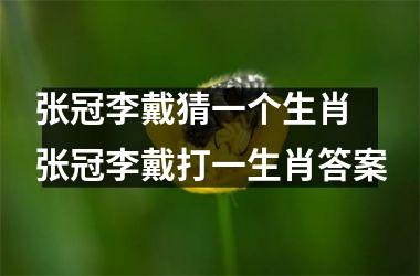 <h3>张冠李戴猜一个生肖 张冠李戴打一生肖答案