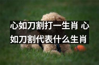 <h3>心如刀割打一生肖 心如刀割代表什么生肖