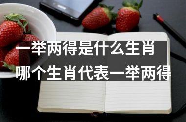 <h3>一举两得是什么生肖 哪个生肖代表一举两得