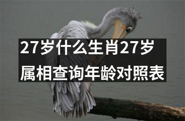 27岁什么生肖27岁属相查询年龄对照表