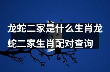 龙蛇二家是什么生肖龙蛇二家生肖配对查询
