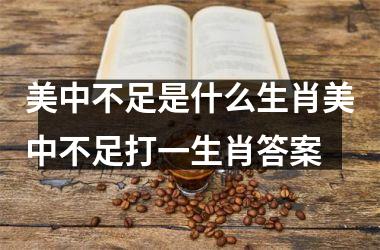 <h3>美中不足是什么生肖美中不足打一生肖答案