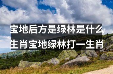宝地后方是绿林是什么生肖宝地绿林打一生肖