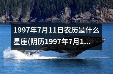1997年7月11日农历是什么星座(阴历1997年7月11日是什么星座)