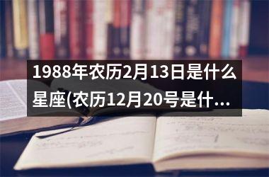 1988年农历2月13日是什么星座(农历12月20号是什么星座)