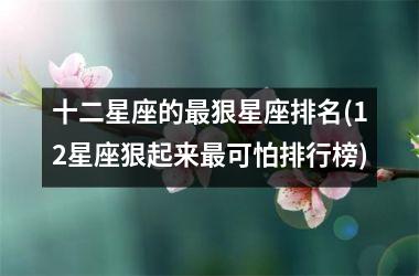 <h3>十二星座的最狠星座排名(12星座狠起来最可怕排行榜)