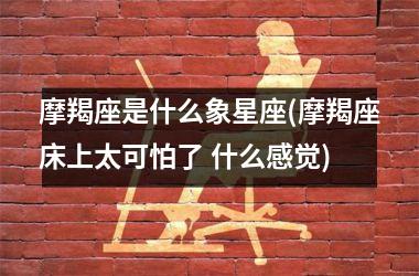 <h3>摩羯座是什么象星座(摩羯座床上太可怕了 什么感觉)
