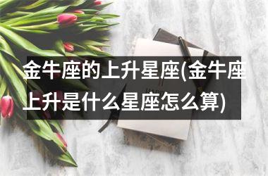 金牛座的上升星座(金牛座上升是什么星座怎么算)