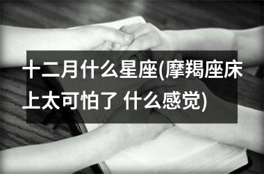 十二月什么星座(摩羯座床上太可怕了 什么感觉)