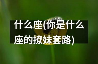 <h3>什么座(你是什么座的撩妹套路)