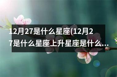 <h3>12月27是什么星座(12月27是什么星座上升星座是什么)