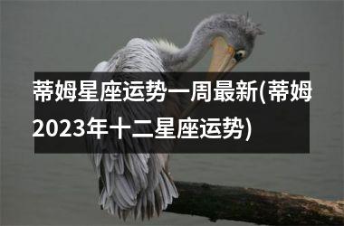 蒂姆星座运势一周最新(蒂姆2025年十二星座运势)