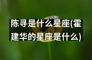 <h3>陈寻是什么星座(霍建华的星座是什么)