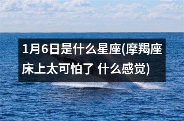 1月6日是什么星座(摩羯座床上太可怕了 什么感觉)