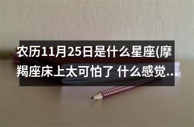 <h3>农历11月25日是什么星座(摩羯座床上太可怕了 什么感觉)