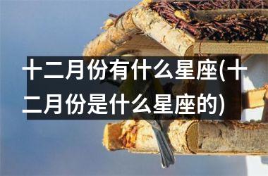 <h3>十二月份有什么星座(十二月份是什么星座的)