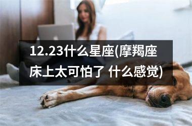 12.23什么星座(摩羯座床上太可怕了 什么感觉)