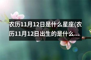 农历11月12日是什么星座(农历11月12日出生的是什么星座)