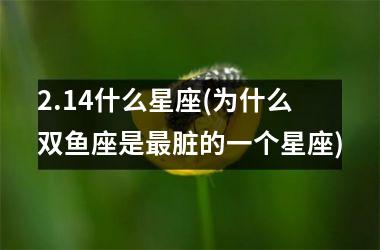 2.14什么星座(为什么双鱼座是最脏的一个星座)