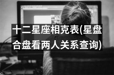 <h3>十二星座相克表(星盘合盘看两人关系查询)