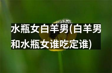 <h3>水瓶女白羊男(白羊男和水瓶女谁吃定谁)