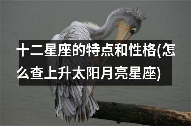 <h3>十二星座的特点和性格(怎么查上升太阳月亮星座)
