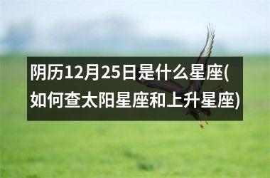 <h3>阴历12月25日是什么星座(如何查太阳星座和上升星座)