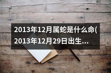 2013年12月属蛇是什么命(2013年12月29日出生是什么命)