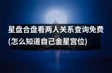 <h3>星盘合盘看两人关系查询免费(怎么知道自己金星宫位)