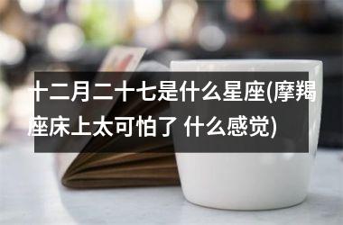 <h3>十二月二十七是什么星座(摩羯座床上太可怕了 什么感觉)