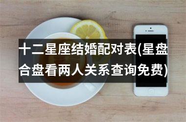 <h3>十二星座结婚配对表(星盘合盘看两人关系查询免费)