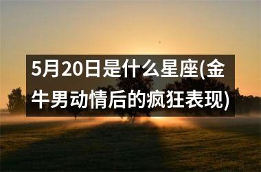 5月20日是什么星座(金牛男动情后的疯狂表现)