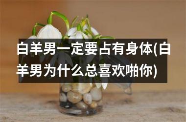 <h3>白羊男一定要占有身体(白羊男为什么总喜欢啪你)